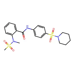 2-[methyl(methylsulfonyl)amino]-N-[4-(1-piperidinylsulfonyl)phenyl]benzamide structure
