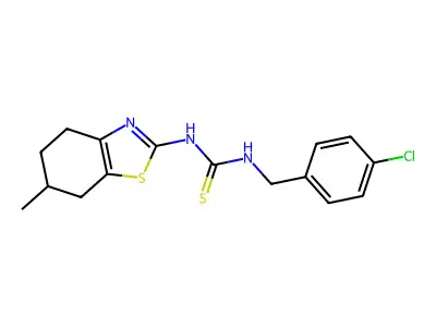 1-[(4-chlorophenyl)methyl]-3-(6-methyl-4,5,6,7-tetrahydro-1,3-benzothiazol-2-yl)thiourea structure