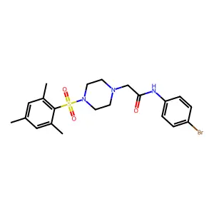 N-(4-bromophenyl)-2-[4-(2,4,6-trimethylbenzenesulfonyl)piperazin-1-yl]acetamide structure