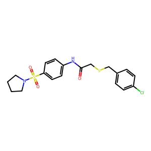 2-[(4-chlorophenyl)methylsulfanyl]-N-(4-pyrrolidin-1-ylsulfonylphenyl)acetamide structure