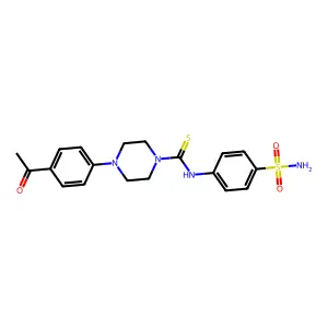 4-(4-acetylphenyl)-N-(4-sulfamoylphenyl)piperazine-1-carbothioamide structure