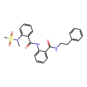 2-[methyl(methylsulfonyl)amino]-N-{2-[(2-phenylethyl)carbamoyl]phenyl}benzamide structure