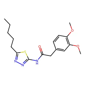 2-(3,4-dimethoxyphenyl)-N-(5-pentyl-1,3,4-thiadiazol-2-yl)acetamide structure