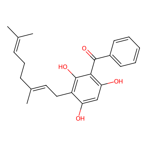 3-Geranyl-2,4,6-trihydroxybenzophenone structure