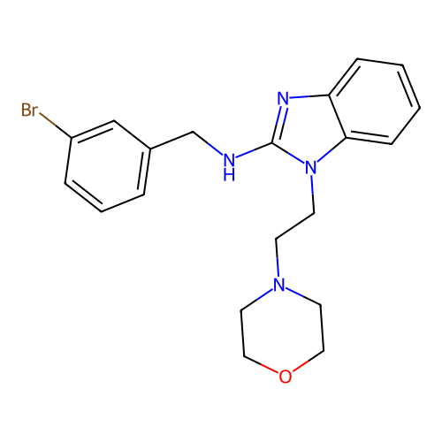 N-(3-bromobenzyl)-1-[2-(4-morpholinyl)ethyl]-1H-benzimidazol-2-amine structure