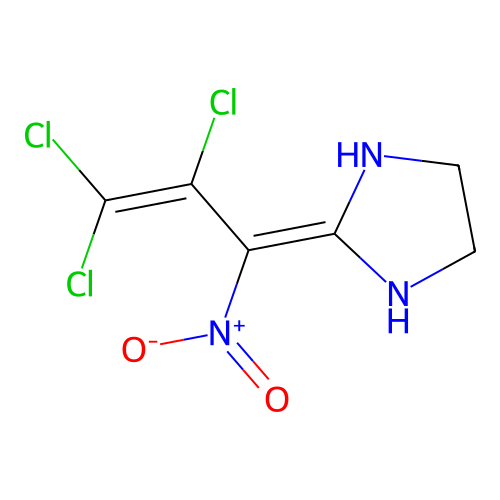 2-(2,3,3-Trichloro-1-nitroprop-2-en-1-ylidene)imidazolidine structure