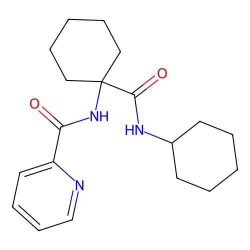 N-[1-(cyclohexylcarbamoyl)cyclohexyl]pyridine-2-carboxamide structure