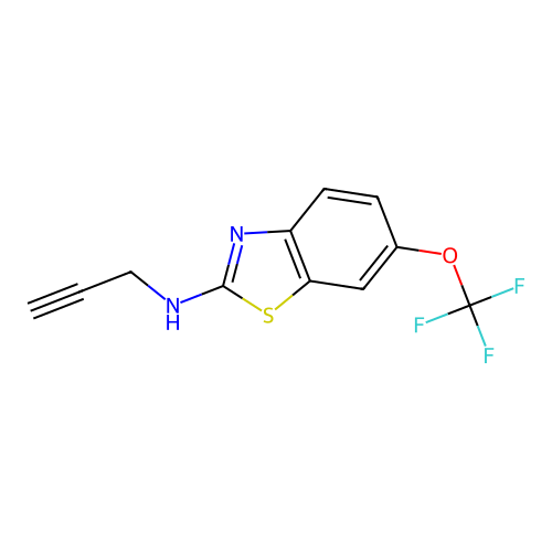 Prop-2-ynyl-(6-trifluoromethoxy-benzothiazol-2-yl)-amine structure