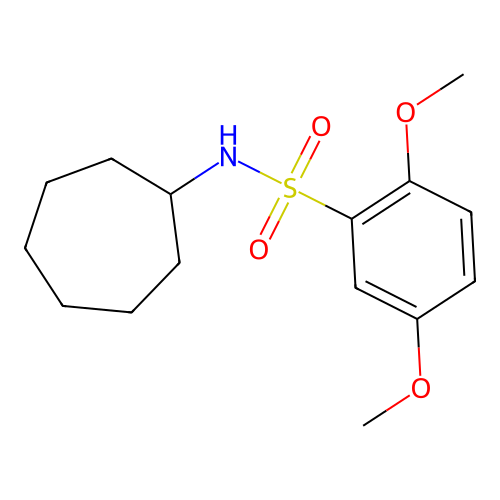 N-cycloheptyl-2,5-dimethoxybenzenesulfonamide structure