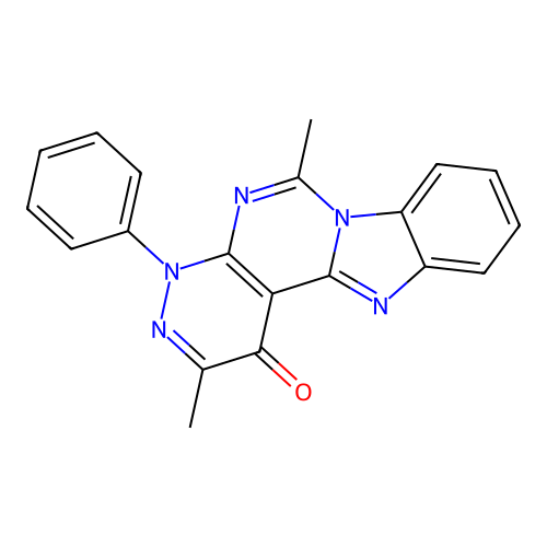 2,6-dimethyl-4-phenylpyridazino[3',4':4,5]pyrimido[1,6-a]benzimidazol-1(4H)-one structure