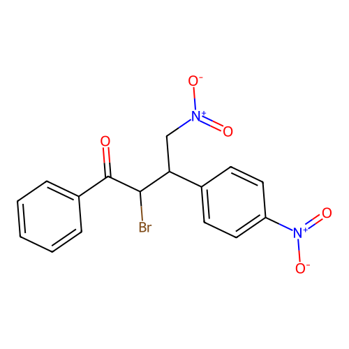 2-Bromo-4-nitro-3-(4-nitrophenyl)-1-phenylbutan-1-one structure