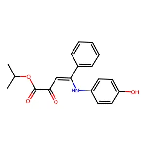 propan-2-yl (3Z)-4-[(4-hydroxyphenyl)amino]-2-oxo-4-phenylbut-3-enoate structure