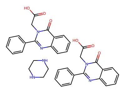 3(4H)-Quinazolineacetic acid, 4-oxo-2-phenyl-, compd. with piperazine (2:1) structure