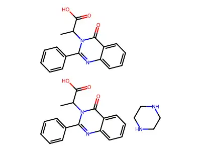 2-(4-Oxo-2-phenylquinazolin-3(4H)-yl)propanoic acid--piperazine (2/1) structure
