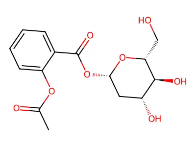 1-O-(2'-Acetoxy)benzoyl-alpha-deoxyglucopyronse structure