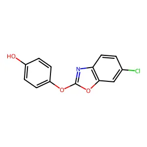 Phenol, 4-((6-chloro-2-benzoxazolyl)oxy)- structure
