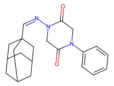 1-(1-Adamantylmethylideneamino)-4-phenylpiperazine-2,5-dione structure