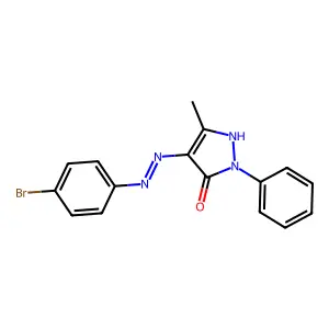 (4E)-4-[(4-bromophenyl)hydrazinylidene]-5-methyl-2-phenylpyrazol-3-one structure