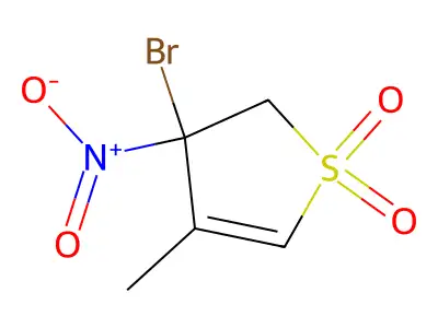 4-bromo-3-methyl-4-nitro-2-thiolene 1,1-dioxide structure