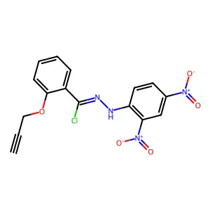 N-(2,4-dinitrophenyl)-2-prop-2-ynoxybenzenecarbohydrazonoyl chloride structure