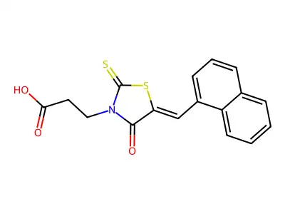 3-[5-(Naphthylmethylene)-4-oxo-2-thioxo-1,3-thiazolidin-3-yl]propanoic acid structure