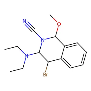 4-Bromo-3-(diethylamino)-1-methoxy-3,4-dihydroisoquinoline-2(1H)-carbonitrile structure