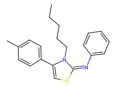 4-(4-methylphenyl)-3-pentyl-N-phenyl-1,3-thiazol-2-imine structure