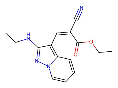 Ethyl 2-cyano-3-[2-(ethylamino)pyrazolo[1,5-a]pyridin-3-yl]prop-2-enoate structure