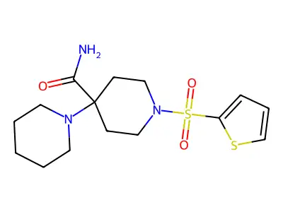 4-Piperidyl-1-(2-thienylsulfonyl)piperidine-4-carboxamide structure