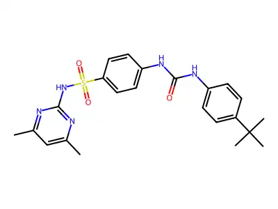 4-(3-(4-(tert-Butyl)phenyl)ureido)-N-(4,6-dimethylpyrimidin-2-yl)benzenesulfonamide structure