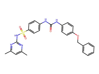 4-(3-(4-(Benzyloxy)phenyl)ureido)-N-(4,6-dimethylpyrimidin-2-yl)benzenesulfonamide structure