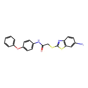 2-[(6-amino-1,3-benzothiazol-2-yl)sulfanyl]-N-(4-phenoxyphenyl)acetamide structure