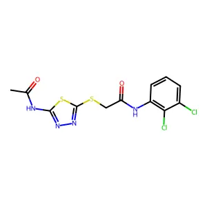 2-[(5-acetamido-1,3,4-thiadiazol-2-yl)sulfanyl]-N-(2,3-dichlorophenyl)acetamide structure