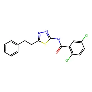 2,5-dichloro-N-[5-(2-phenylethyl)-1,3,4-thiadiazol-2-yl]benzamide structure