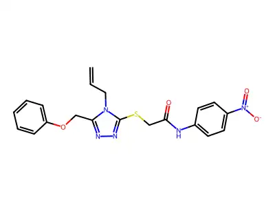 N-(4-nitrophenyl)-2-[[5-(phenoxymethyl)-4-prop-2-enyl-1,2,4-triazol-3-yl]sulfanyl]acetamide structure