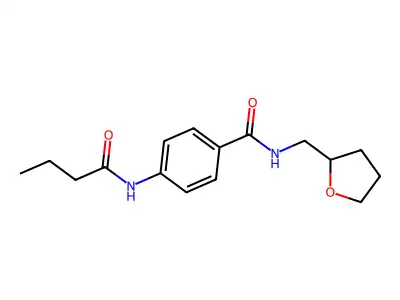 4-(butanoylamino)-N-(oxolan-2-ylmethyl)benzamide structure