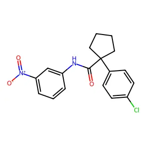 1-(4-chlorophenyl)-N-(3-nitrophenyl)cyclopentanecarboxamide structure