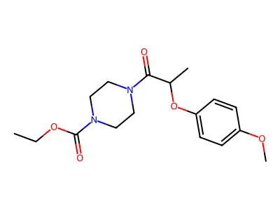 Ethyl 4-[2-(4-methoxyphenoxy)propanoyl]piperazine-1-carboxylate structure