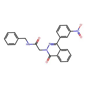 N-benzyl-2-[4-(3-nitrophenyl)-1-oxophthalazin-2-yl]acetamide structure