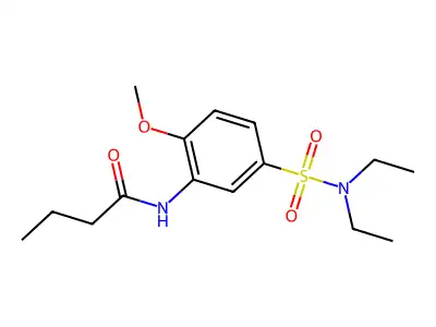 N-[5-(diethylsulfamoyl)-2-methoxyphenyl]butanamide structure