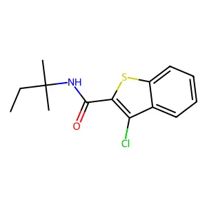 3-chloro-N-(2-methylbutan-2-yl)-1-benzothiophene-2-carboxamide structure