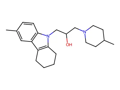 1-(4-methylpiperidin-1-yl)-3-(6-methyl-1,2,3,4-tetrahydro-9H-carbazol-9-yl)propan-2-ol structure