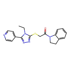 1-({[4-ethyl-5-(4-pyridinyl)-4H-1,2,4-triazol-3-yl]thio}acetyl)indoline structure