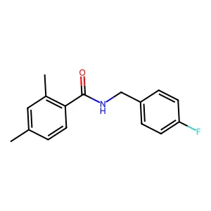 N-[(4-fluorophenyl)methyl]-2,4-dimethylbenzamide structure