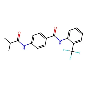 4-(isobutyrylamino)-N-[2-(trifluoromethyl)phenyl]benzamide structure