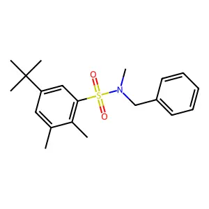 N-benzyl-5-tert-butyl-N,2,3-trimethylbenzenesulfonamide structure