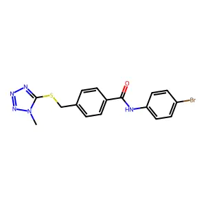 N-(4-bromophenyl)-4-[(1-methyltetrazol-5-yl)sulfanylmethyl]benzamide structure
