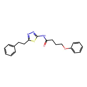 4-phenoxy-N-[5-(2-phenylethyl)-1,3,4-thiadiazol-2-yl]butanamide structure