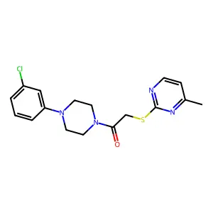 1-[4-(3-Chlorophenyl)piperazin-1-yl]-2-(4-methylpyrimidin-2-yl)sulfanylethanone structure