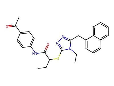 N-(4-acetylphenyl)-2-[[4-ethyl-5-(naphthalen-1-ylmethyl)-1,2,4-triazol-3-yl]sulfanyl]butanamide structure